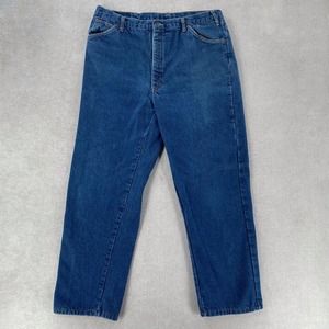 Dickies Flannel-Lined Jeans 40x32 Relaxed Fit‎ Tapered Leg Blue Denim